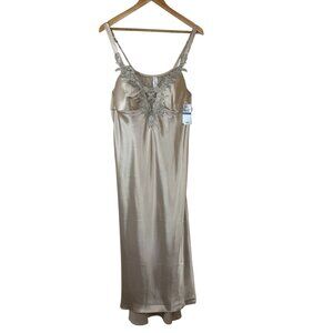 Flora Nikrooz NEW Nightgown Almond Beige XL Maxi Lace Wedding Night Honeymoon